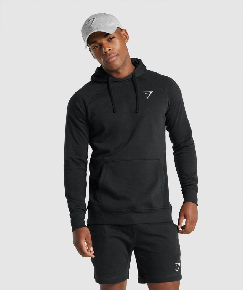 Sudadera Con Capucha Gymshark Crest Hombre Negras | CO 3614DFM